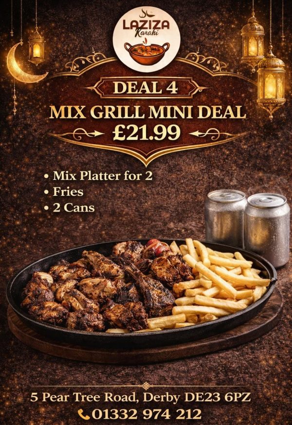 DEAL 4 – Mix Platter for 2 +1 Fries +2 Cans